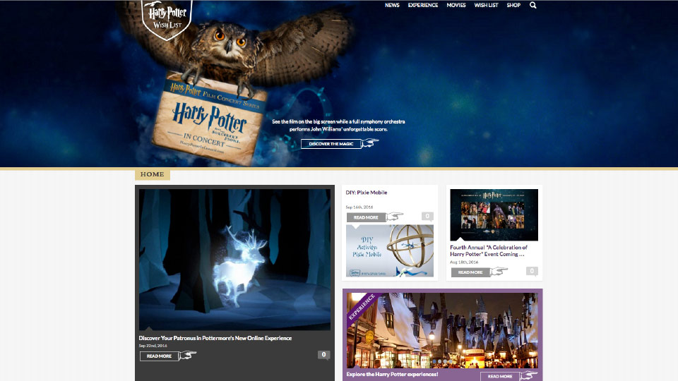 Project - Harry Potter - Current Site